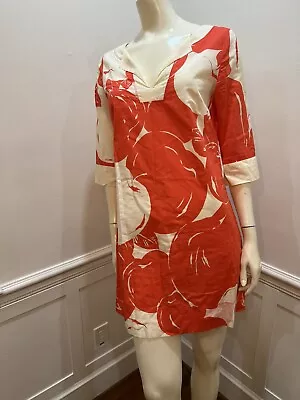 J Crew Summer 2012 Big Apple Tunic Dress Red Orange Jackie 65227 Size 6 • $17.99