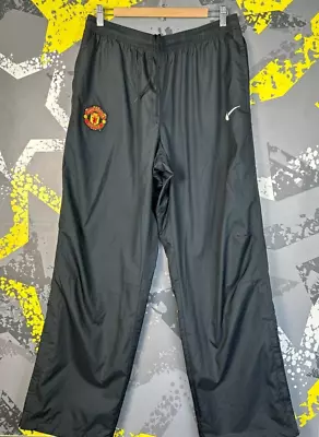 Manchester United Football Soccer Pants Black Polyester Nylon Mens Size XL Ig93 • $38.24