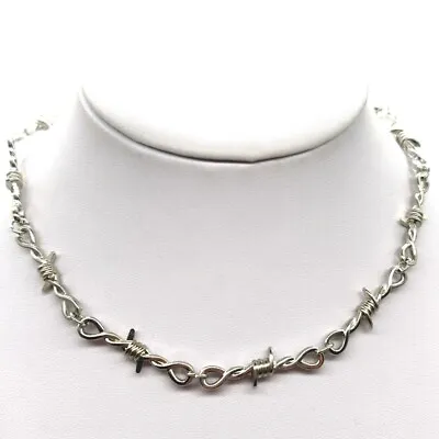 $8.95 • Buy Goth Wire Choker Necklace Women Unisex Silver Chain Fashion Gothic Punk Vintage
