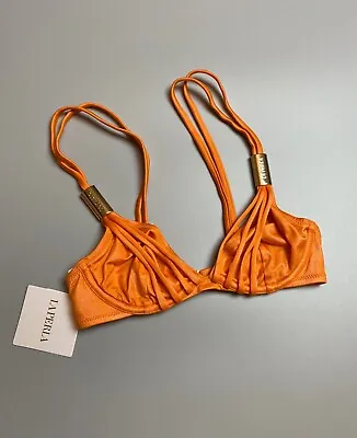 LA PERLA Swim Top Bikini XS Orange IT 40/UK 8/ US 4/ DE 34 Cup B Shimmery Fabric • $39