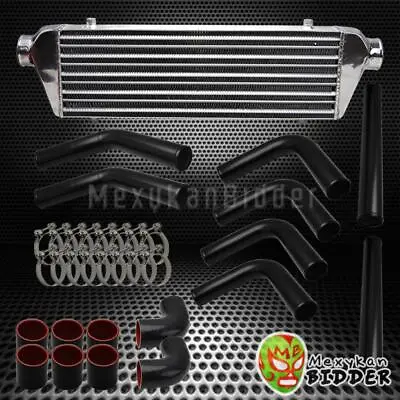 Black Universal 3.0  Piping Kit + Chrome FMIC 31 X12 X3  Intercooler Black Hose • $272.99