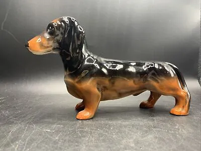 Vintage Beswick England Brown/Black Standing Ceramic Dachshund Male • $49.99