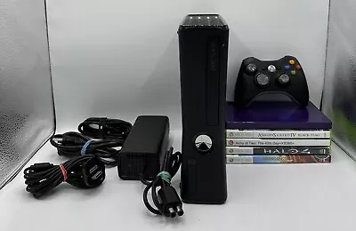 Microsoft XBOX 360 S Slim Console Bundle 1439 Controller 5 Games Working 4GB • $98.96