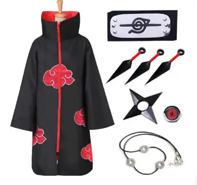$31.99 • Buy Naruto Akatsuki Uchiha Itachi Robe Cloak Coat Anime Cosplay Costume Halloween