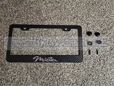 Miata Carbon Fiber Printed Pattern Black Aluminum License Plate Frame • $21.59