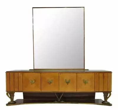 Sideboard Dining Massive With Mirror Italian Mid Century Modern Vintage!! • $1689