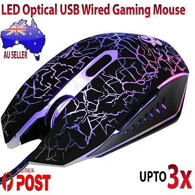 USB Wired Optical Gaming Mouse Adjustable 5500 DPI For Windows 10 8 7 Computer • $11.95