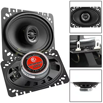 Memphis Audio 4x6  2 Way Coaxial Speakers Pair 50W Max Street Reference SRX462 • $59.95