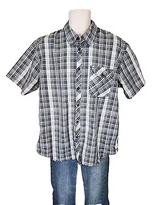 Volcom Gray Plaid Short Sleeve Button Up Shirt Mens XL • $9.99