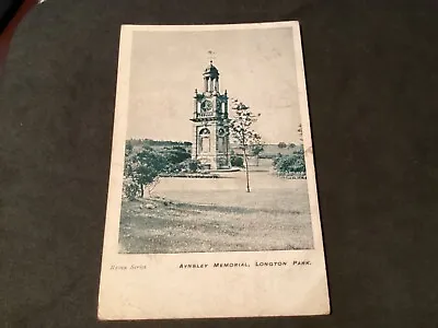 Old Staffordshire  Postcard Longton Park Aynsley Memorial . To Cooke Newcastle • £3.50