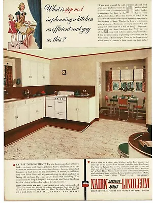 1940 Nairn Sealex Linoleum 1940s Kitchen Floor Home Decor Vintage Print Ad • $8.95