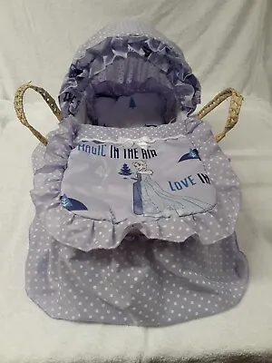 Lilac Spot Frozen Dolls Moses Basket And Stand Made In Uk  • $37.33