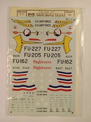 Microscale 48-28 1/48 F-86 Sabre Jet USAF  Skyblazers  Decals Mint! • $5.99