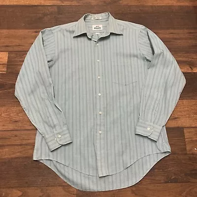 Van Heusen 417 Pinpoint Oxford Long Sleeve Shirt Size 16 34/35 Mint Striped • $10