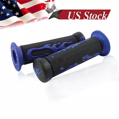 Fits Yamaha Atv Bruin Banshee Blaster  Gel Hand Grips Blue Rubber Handgrip Set • $10.72