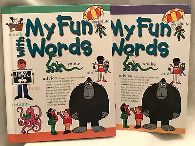 My Fun With Words Illustrated A-K & L-Z 2 Childrens Dictionary Book Set 2003 • $19