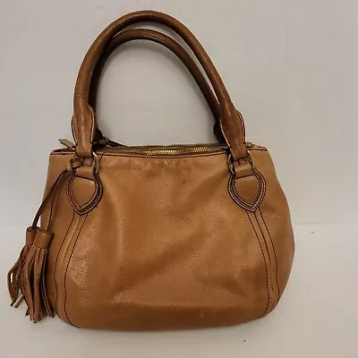 J. Crew Peyton Leather Hobo Satchel Bag Purse Double Handle Brown Distressed  • $25