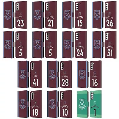West Ham United Fc 2021/22 Players Home Kit Leather Book Case For Samsung 4 • £6.95