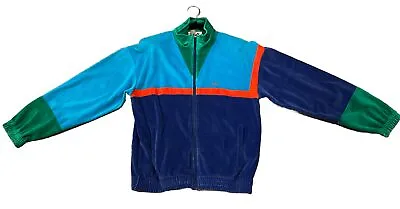 Vintage Fila Multicolor Velour Track Jacket Size 10 (USA) Made In Italy • $29.98