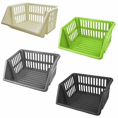 Large Stackable Storage Basket Kitchen Fruit Vegetable Stacking Container Box • £4.99