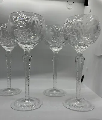 Nachtmann Traube Wine Hock Glass Set Of 4 Crystal Tall • $94.99