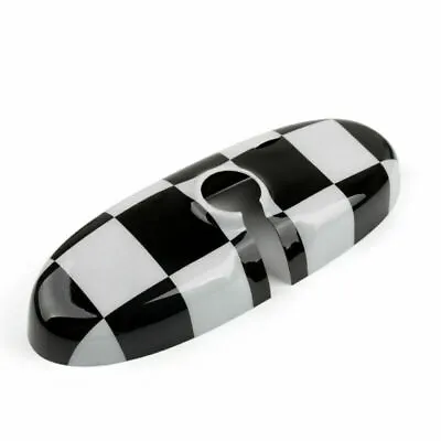 Black Checkered Pattern Rear View Mirror Cover For BMW MINI Cooper R55 R56 R57 • $20.58