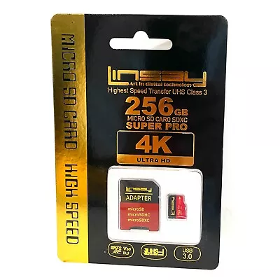 (New) Linsay 256GB SDHC Micro SD Memory Card SDXC 4K Ultra HD V30 Class 3 • $19.88