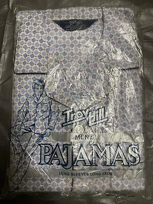 TROY HILL Men's Pajama Set Size Large C New Old Stock W/ Stains Flannel Vintage • $25