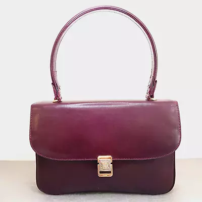 Celine Vintage Leather Handbag Triomphe Burgundy USED • $318.50