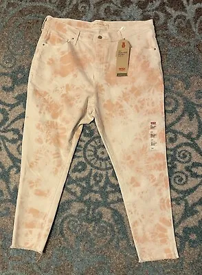 Levi's 721 Plus Size 20W High Rise Skinny Ankle Jeans Tie Dye Pink & White NWT! • £34.93