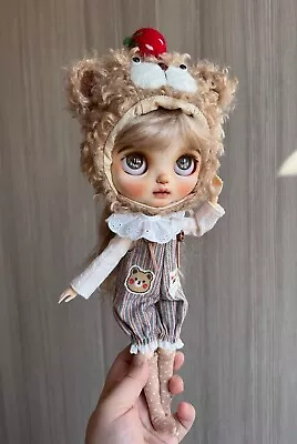 Blythe Doll Clothes -- Cute Strawberry Teddy Bear Themed Costume Set (OOAK) • $63.57