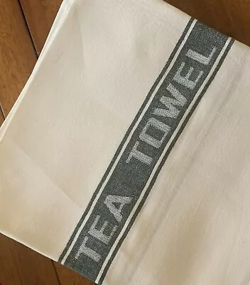 Thomas Ferguson Pure Fine Woven Irish Linen Tea Towel - Green Stripe Ireland • £19.50