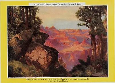 Thomas Moran  The Grand Canyon Of The Colorado  Cushman's Menu Vintage • $14.99