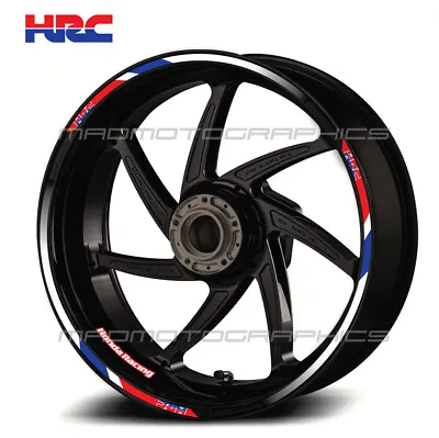 Honda HRC Motorcycle Wheel Decals Rim Stickers Stripes Cbr1000rr CBR 600 Cb 1000 • £27.48