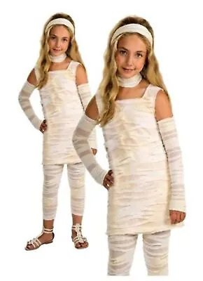 Mummy Costume Childrens Halloween Fancy Dress Outfit Girls Egyptian Mummy • £8.99