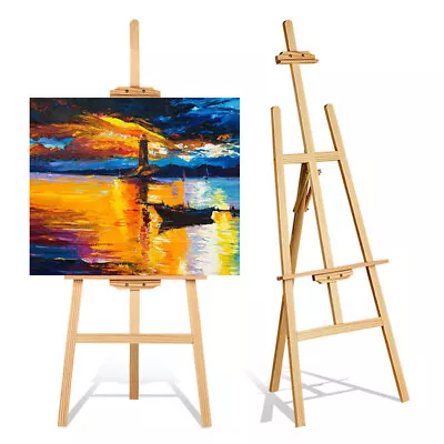 5FT Studio Wooden Easel Display Art Craft Artist Cafe Bar Wedding Painting Stand • £12.99