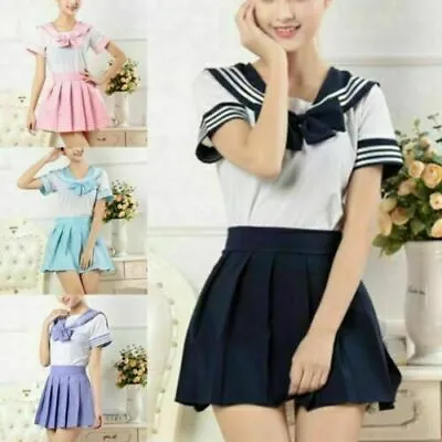 1x Japanese School Girls Dress Outfit Sailor Uniform Anime Cosplay Costume Suit • £10.79