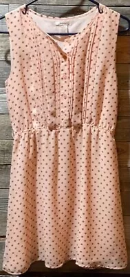 Esley Women’s Small Pink Brown Polka Dots Dress Sleeveless 100% Polyester • $12.68