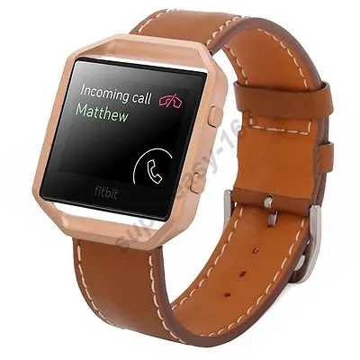 $16.39 • Buy Synthetic Leather Leather Wrist Watch Strap Band + Metal Frame For Fitbit Blaze 