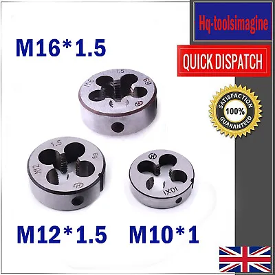 UK Metric Thread Cutting Die R Hand Round Threading Dies M10x1 M12x1.5 M16x1.5 • £9.19