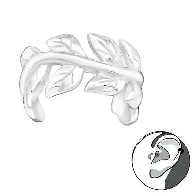 925 Sterling Silver Ear Cuff Filigree Olive Vine Leaf Non Piercing Earring  • $7.72