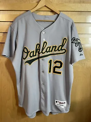 Authentic Majestic Oakland Athletics Jersey #12 Dany Jimenez Men’s Sz 48 Made US • $99.99