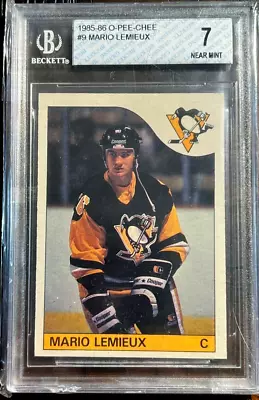 1985 O-Pee-Chee OPC #9 Mario Lemieux Penguins RC Rookie BGS 7 With 8.5 Corners • $441