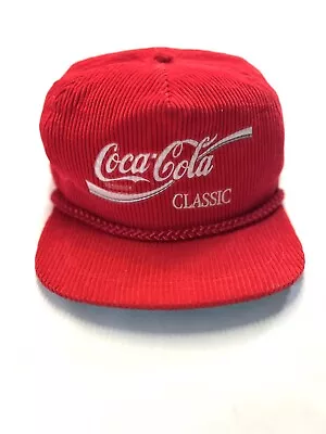 Rare Vintage Coca-Cola Corduroy Strapback Adjustable Hat • $49.99