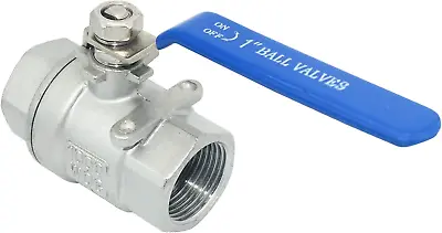 1  NPT Female SS 316 Stainless Steel Full Port Ball Valve Vinyl Handle WOG1000 • $20.64