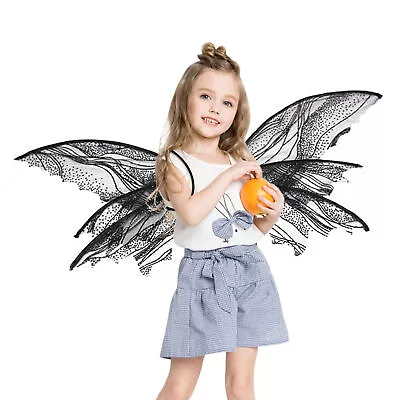 Fairy Butterfly Wings Costume Girls Butterfly Wings Dress Up Props Kids Adult • £13.34