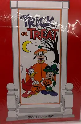 Door Banner DISNEY Mickey Mouse Room Poster Halloween Trick Or Treat Donald Duck • $15