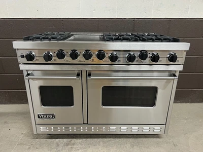 $5999.99 • Buy VIKING VDSC485-6GSS - 48  PRO Dual Fuel Range Oven 6  Burner + Griddle SS (2)