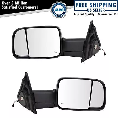 Towing Mirrors Power Heated Signal Pair Set For 02-09 Dodge Ram 1500 2500 3500 • $305.05