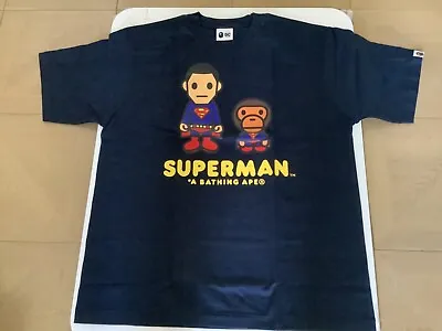 Authentic Ape Bape X DC Baby Milo Superman Relaxed Fit Tee T Shirt Men’s M Black • $95